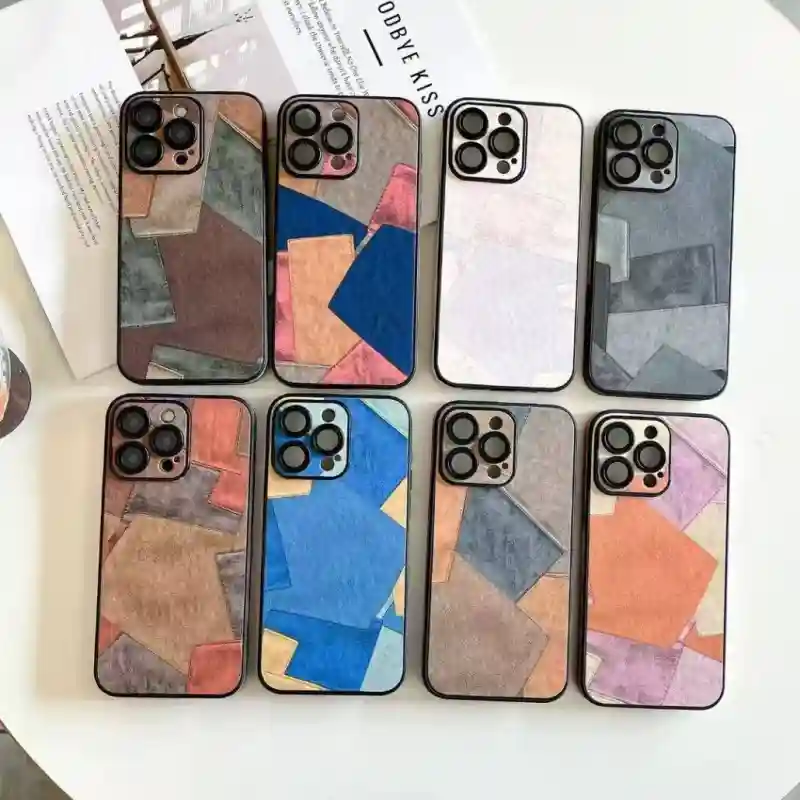 Чехол геометрический, кожаный. Для Apple Iphone