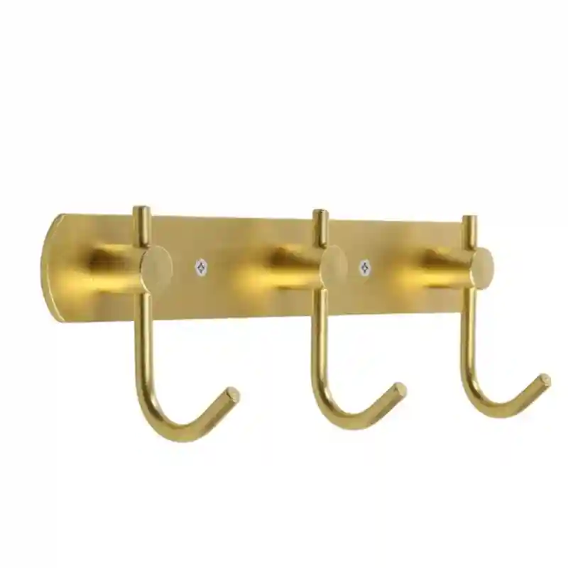Крючок для полотенца на планке 4 шт, из нержавеющей стали, цвет матовое золото 9