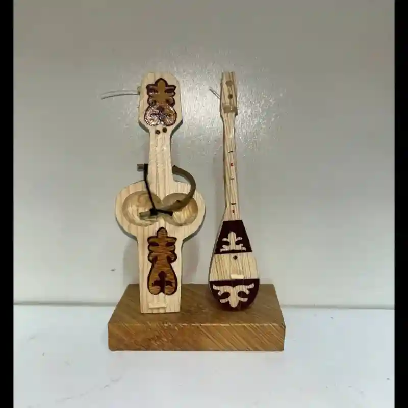 Сувенирные игрушки Сувенир Домбра и Кобыз деревянная