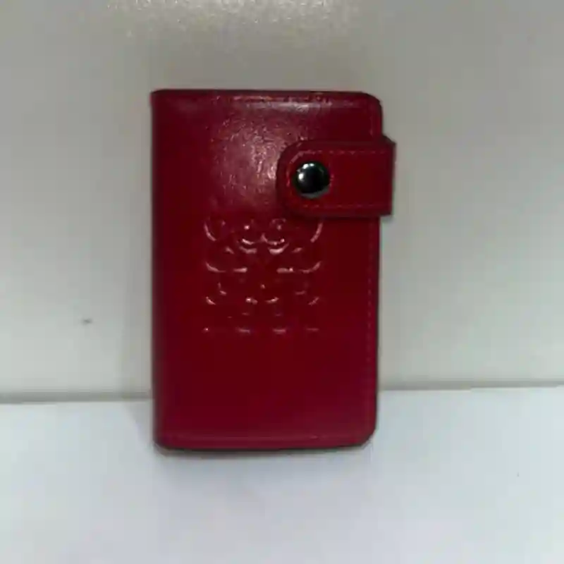 Картхолдер натуральная кожа красный