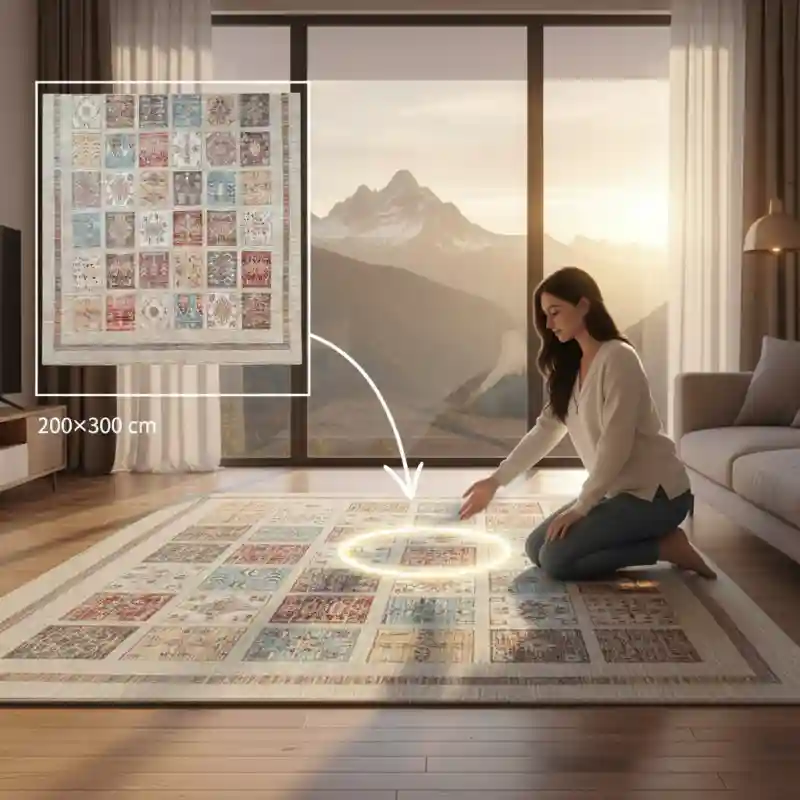 Ковёр безворсовый с узором пэчворк 200×300 см