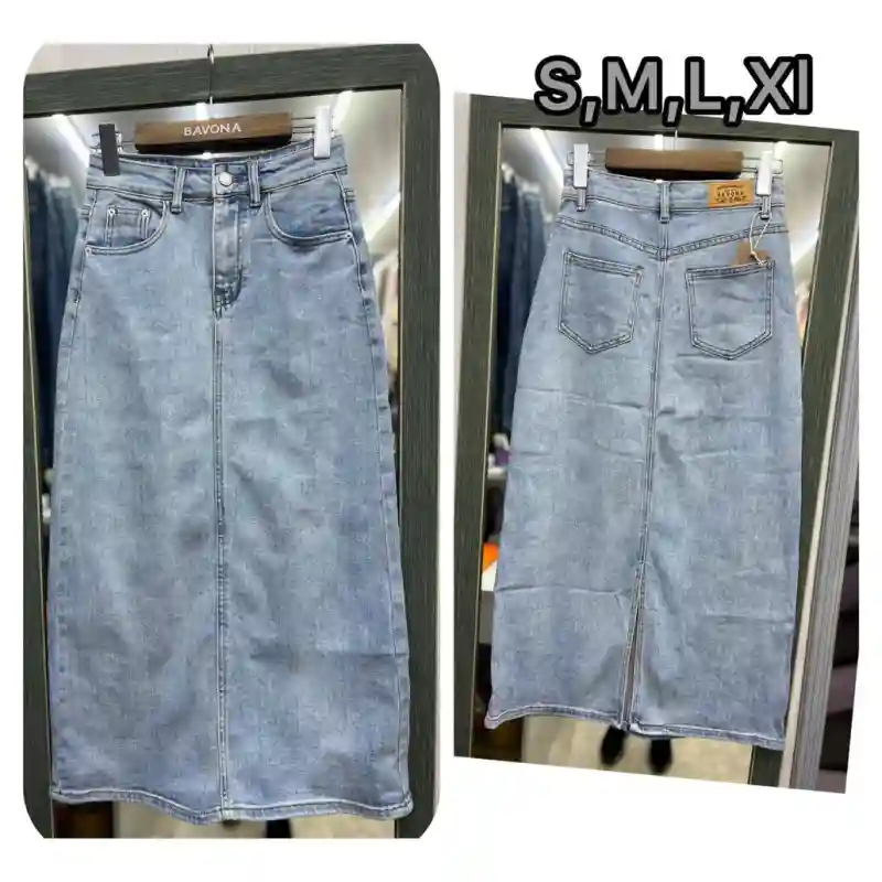 Джинсовая юбка (Французская длина) - Размер L 14387