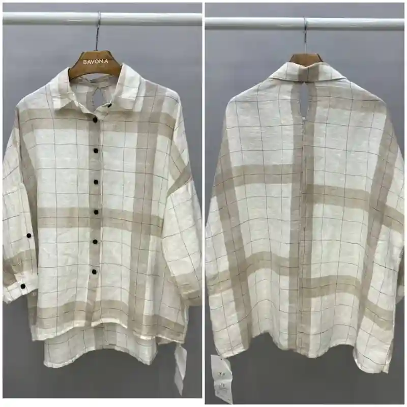 Рубашка в клетку серая - Размер Стандарт