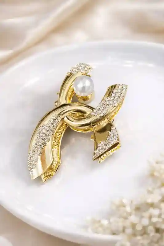 107beauty заколка зажим 1 шт, золотистый