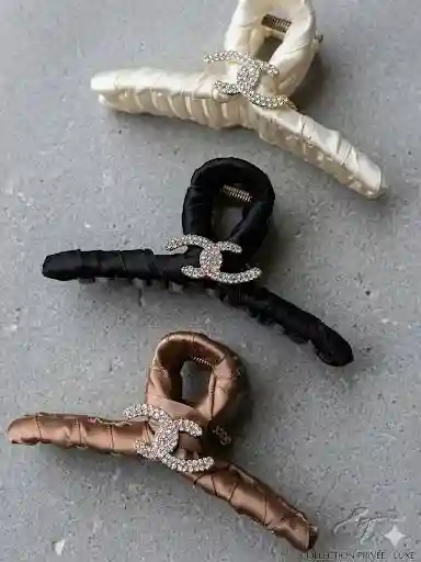 Заколка зажим 1 шт, черный, медный, молочный