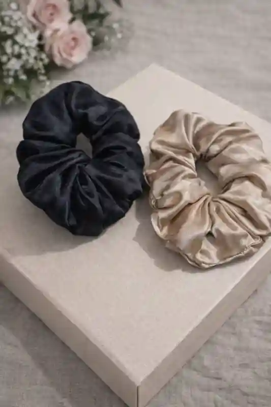 107beauty резинка зажим 1 шт, черный, бежевый