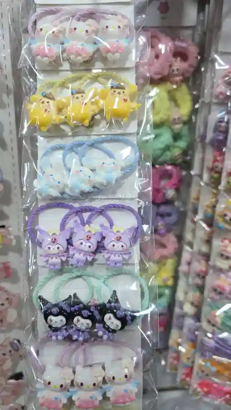 Резинка спираль 30 шт, серый, желтый, оранжевый, розовый, фиолетовый, зеленый, м