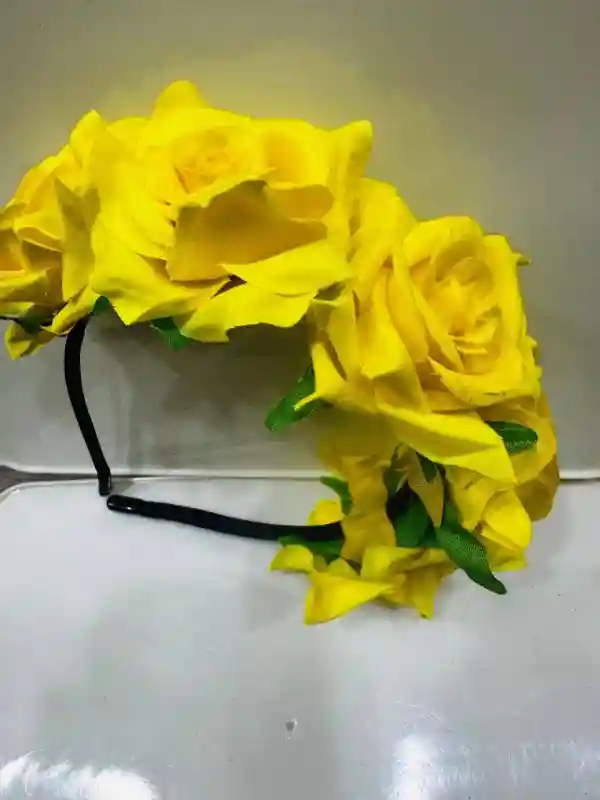 Ободок цветок 1 шт, ярко-желтый